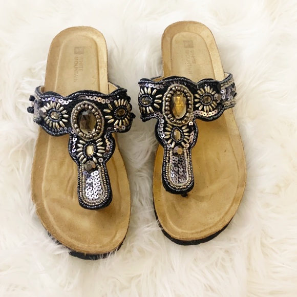 White Mountain Shoes - White mountain | Beaded sandals wedges